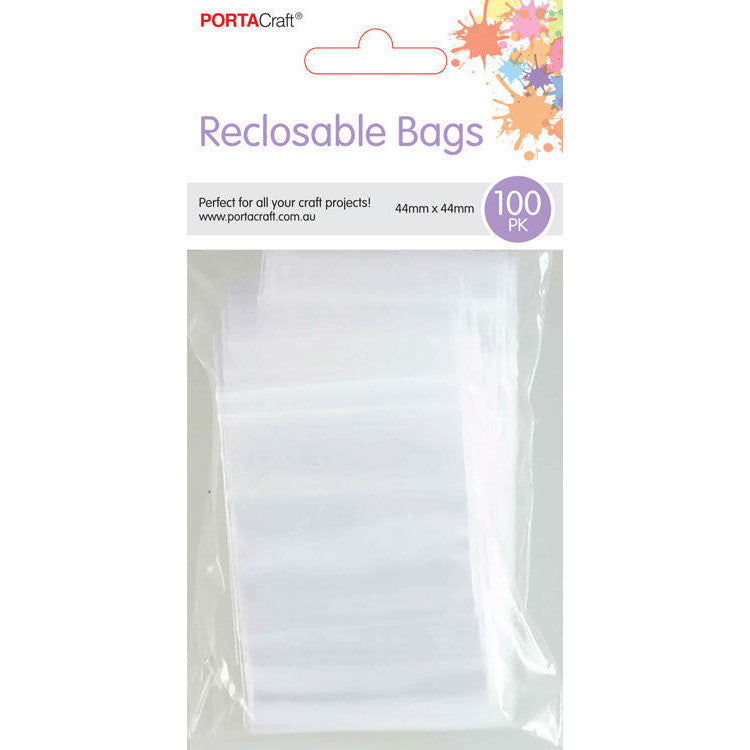 Clear Reclosable Bags 44x44mm 100pk