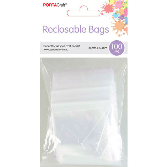 Clear Reclosable Bags 50x38mm 100pk