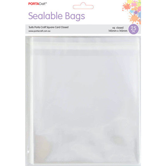 Clear Sealable Bags Square Closed 145x145mm 25pk