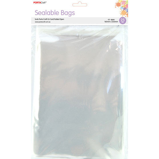 Clear sealable bags for open C6 cards and handmade stationery samples
