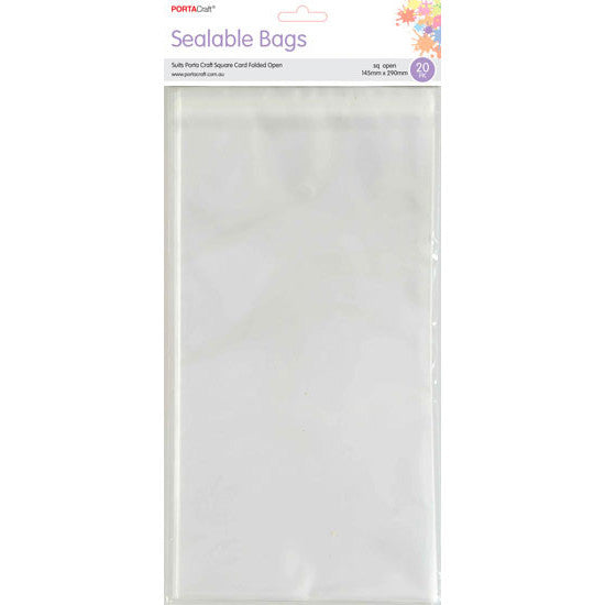 Clear Sealable Bags for Square Open 145x290mm 20pk