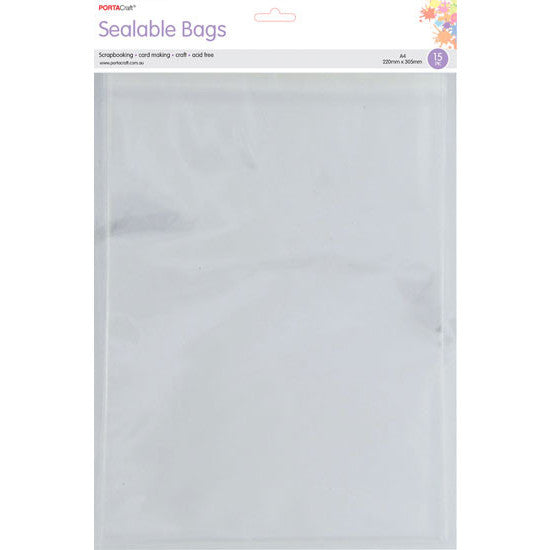Clear Sealable Bags A4 220x305mm 15pk