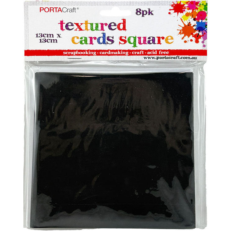 Texture Card Square 13x13cm 8pk Black