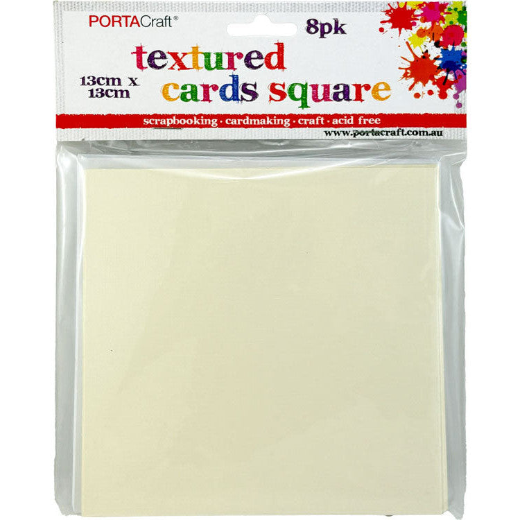 Texture Card Square 13x13cm 8pk Ivory