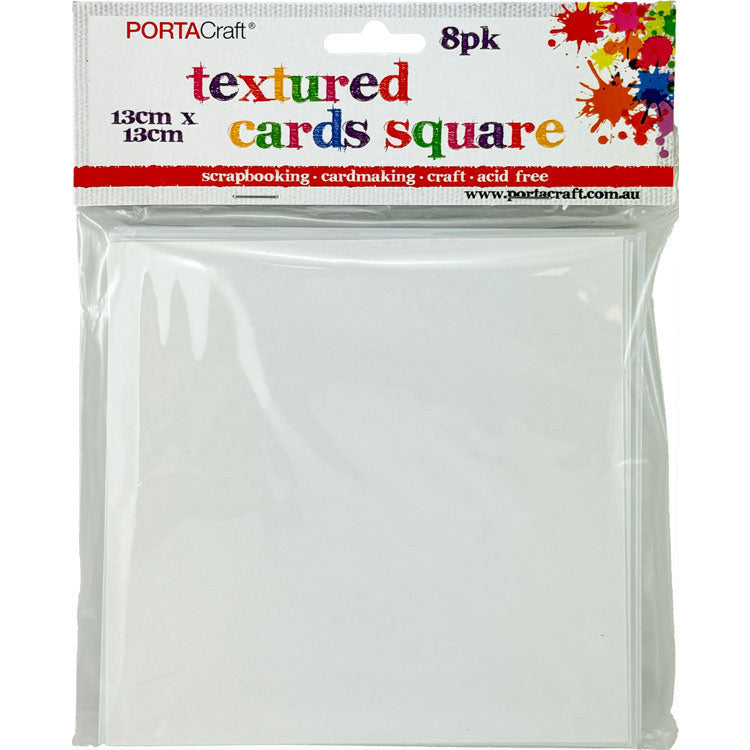 Texture Card Square 13x13cm 8pk White