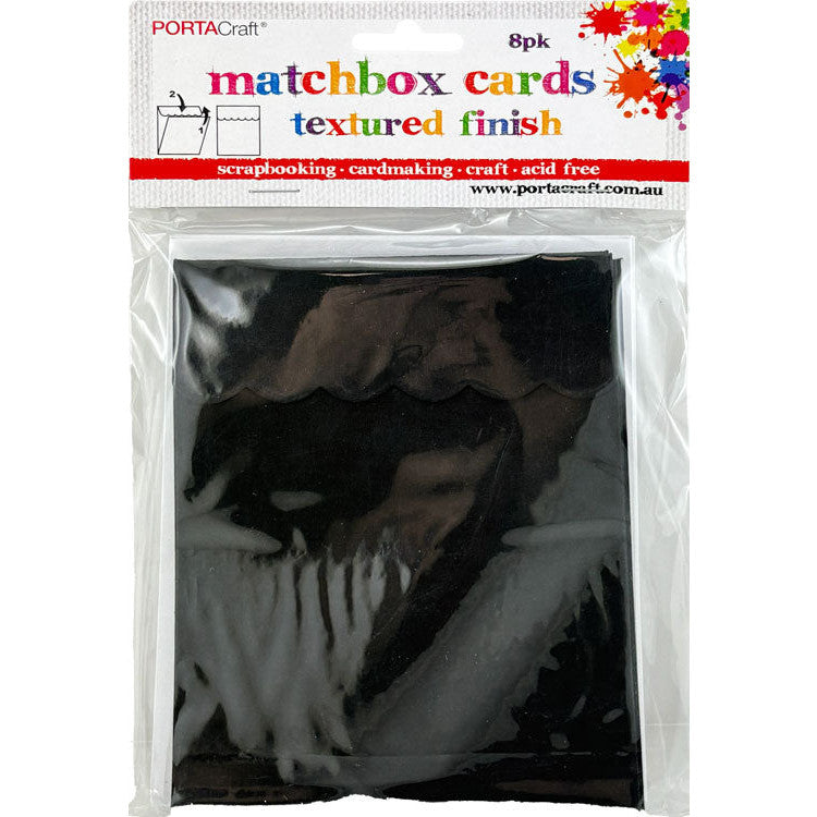 Texture Card Matchbox 10.5x14cm 8pk Black