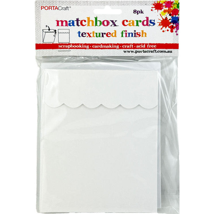 Texture Card Matchbox 10.5x14cm 8pk White