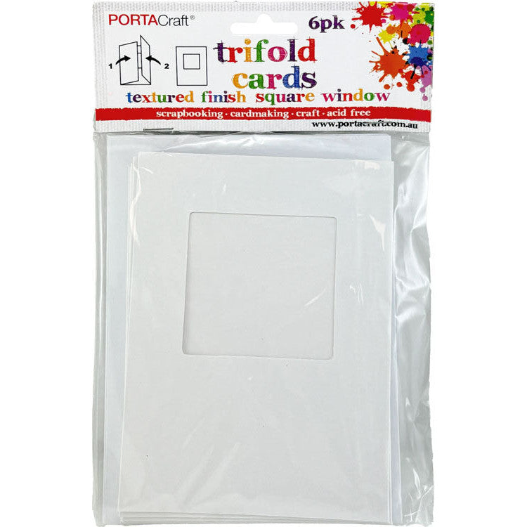 Texture Card Window Trifold A6 - White