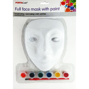 Paper Mache Full Face Mask Paint Set 20x22cm