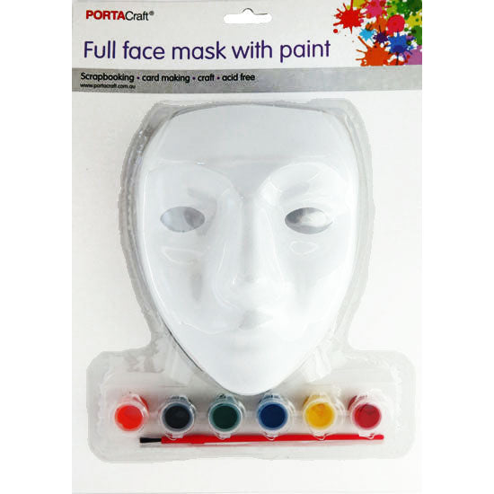 Paper Mache Full Face Mask Paint Set 20x22cm