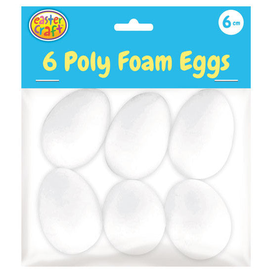 Porta Craft Polystyrene Eggs 6cm 6pk