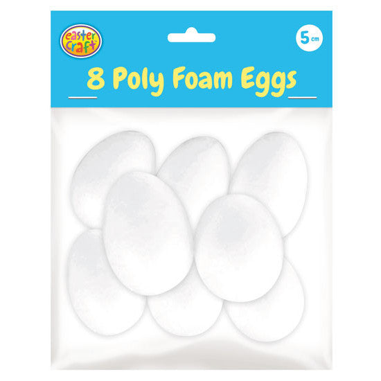 Porta Craft Polystyrene Eggs 5cm 8pk