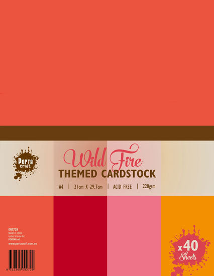 Colour Block Card A4 220gsm 40pk - Wild Fire