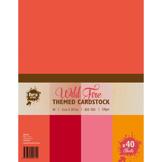 Colour Block Card A4 220gsm 40pk - Wild Fire