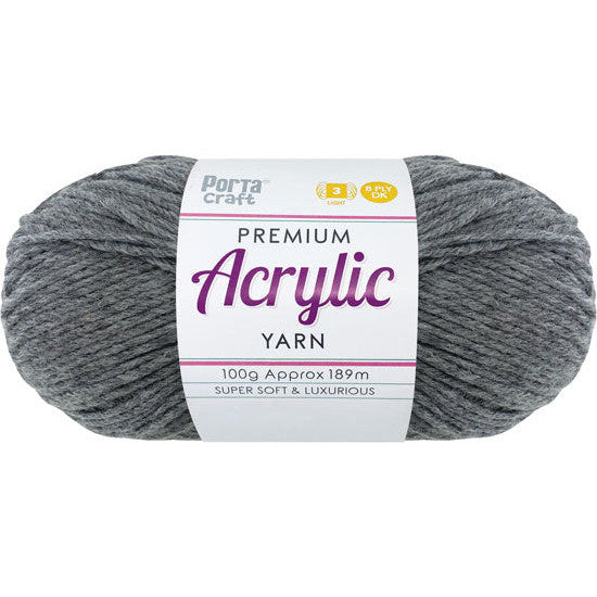 Acrylic Yarn 100g 189m 8ply Dove Grey