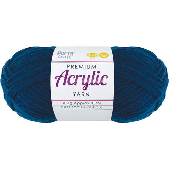 Acrylic Yarn 100g 189m 8ply Navy