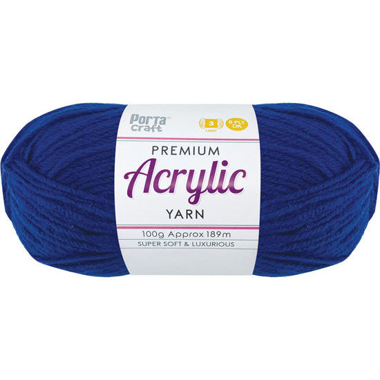 Acrylic Yarn 100g 189m 8ply Royal Blue