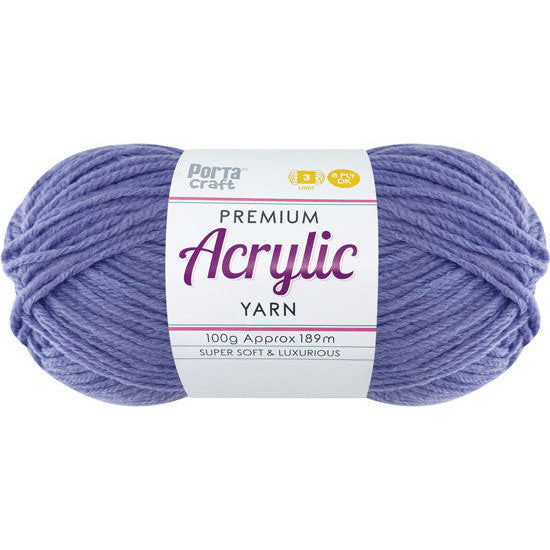 Acrylic Yarn 100g 189m 8ply Lavender
