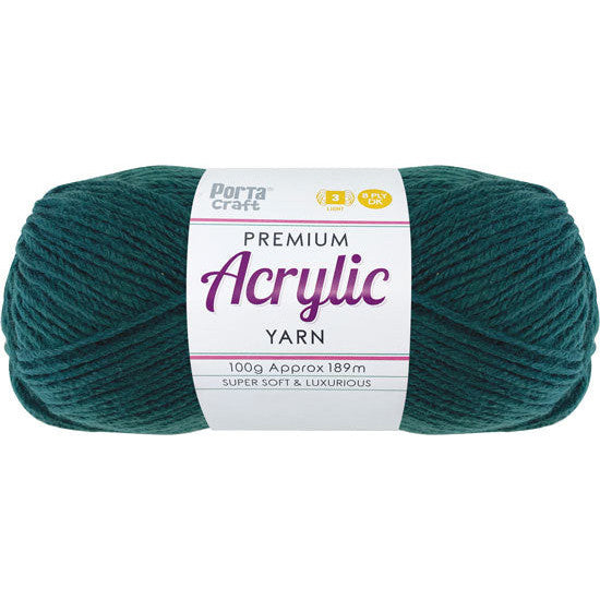 Acrylic Yarn 100g 189m 8ply Bottle Green