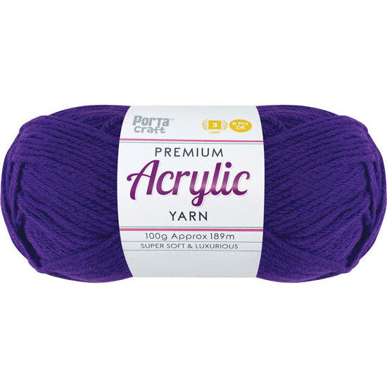 Acrylic Yarn 100g 189m 8ply Violet