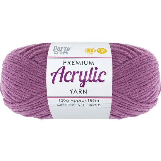 Acrylic Yarn 100g 189m 8ply Lilac - Porta Craft | Craft Vault Australia