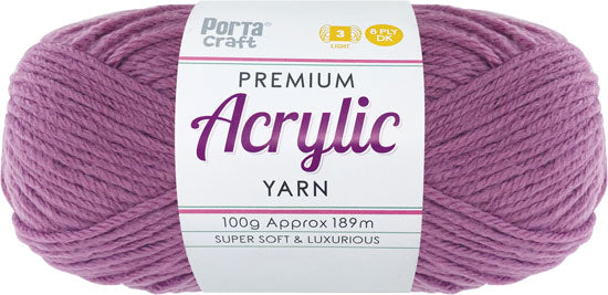 Acrylic Yarn 100g 189m 8ply Lilac