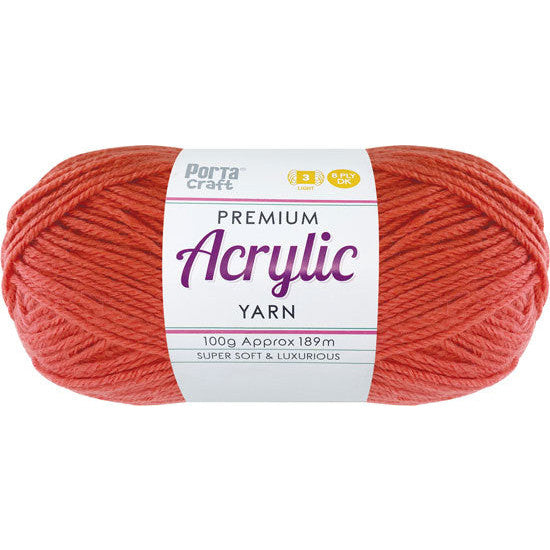 Acrylic Yarn 100g 189m 8ply Salmon