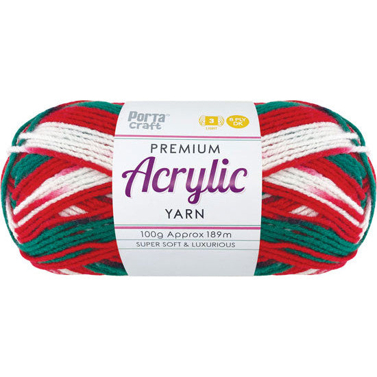 Acrylic Yarn 100g 189m 8ply Christmas