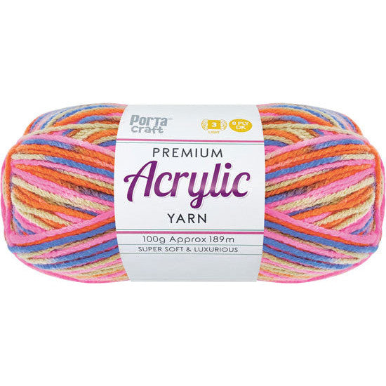 Acrylic Yarn 100g 189m 8ply Fantasy