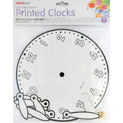 Cardstock Printed Clocks 5pc