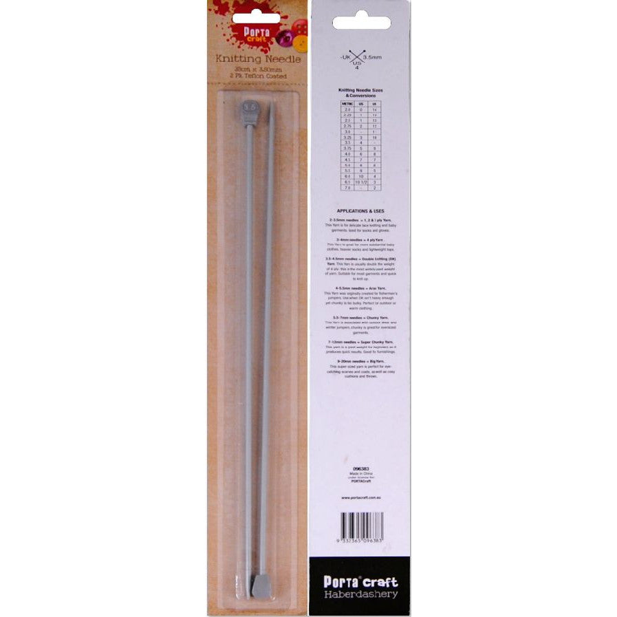 Knitting Needles Resin Coated 35cm x 3.5mm 2pk