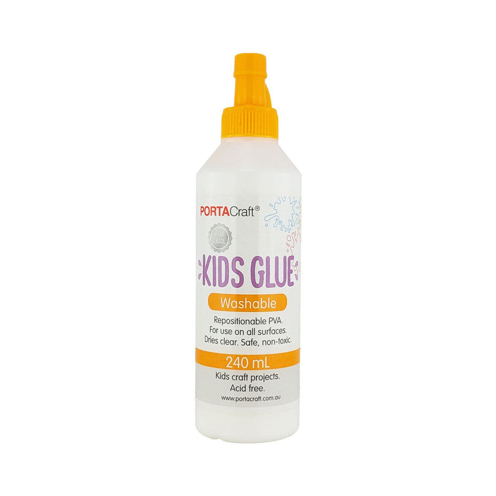 Kids Washable Glue PVA White 240ml Washable