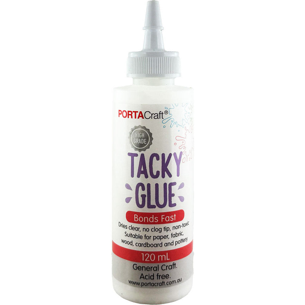 Porta Craft Tacky Washable Glue PVA White 120ml