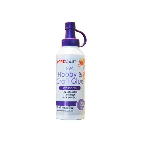 Porta Craft Hobby & Craft Glue PVA White 120ml Repositionable