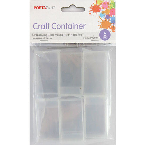 Porta Craft Rectangular Shaker Containers 50x25x12mm 6pk