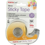 Porta Craft Sticky Tape 18mm x 33m with Dispenser
