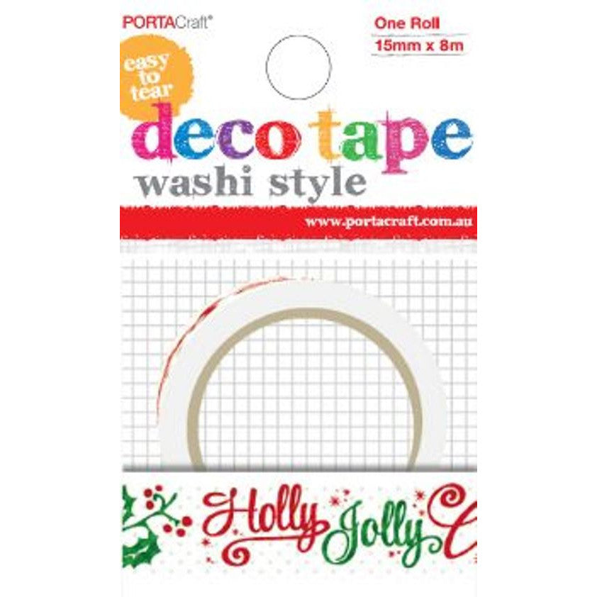 Porta Craft Holly Jolly Christmas Washi Tape 15mm x 10m