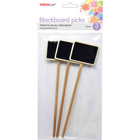 Porta Craft MDF Rectangle Chalkboard Sticks 40x50mm - 3pk