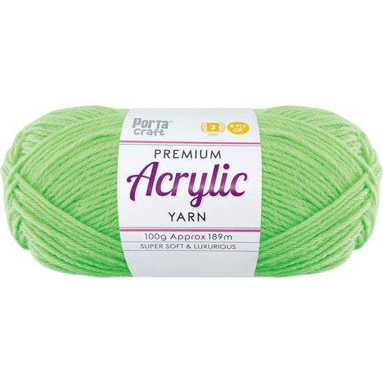 Acrylic Yarn 100g 189m 8ply Brite Green