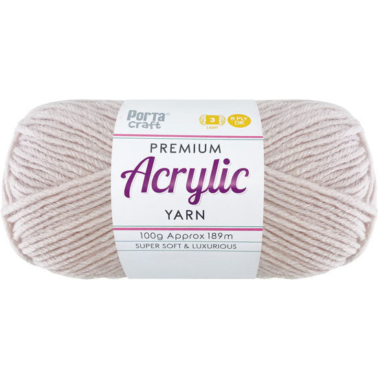 Acrylic Yarn 100g 189m 8ply Light Mauve
