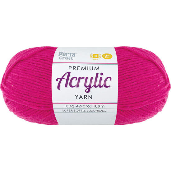 Acrylic Yarn 100g 189m 8ply Rose Pink