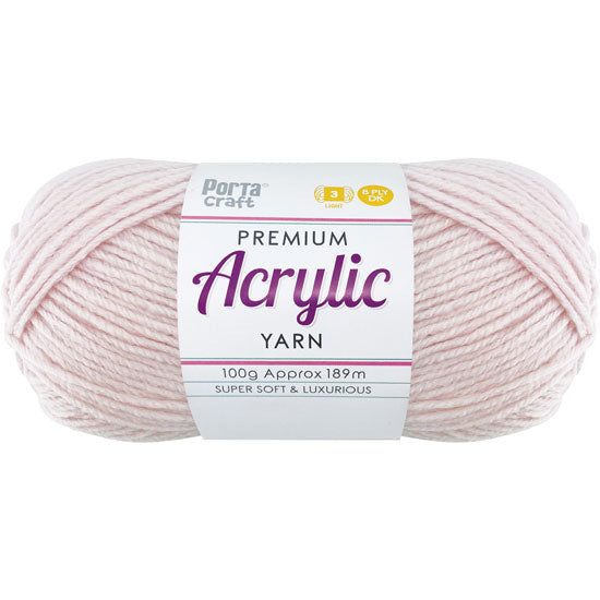 Acrylic Yarn 100g 189m 8ply Pink Petal