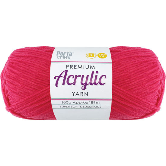Acrylic Yarn 100g 189m 8ply Watermelon