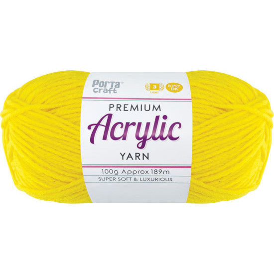 Acrylic Yarn 100g 189m 8ply Sunshine