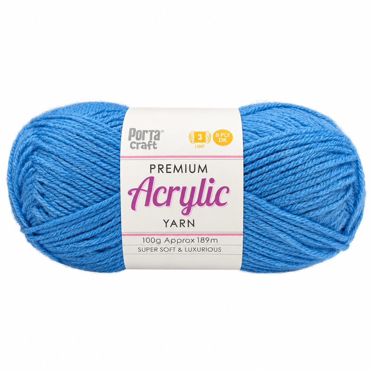 Acrylic Yarn 100g 189m 8ply True Blue