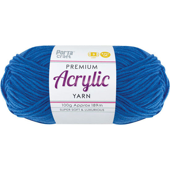 Acrylic Yarn 100g 189m 8ply True Blue