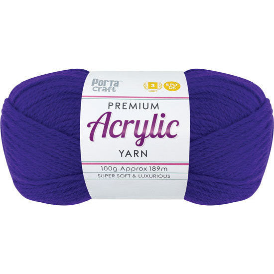Acrylic Yarn 100g 189m 8ply Purple Surprise - Porta Craft | Craft Vault Australia