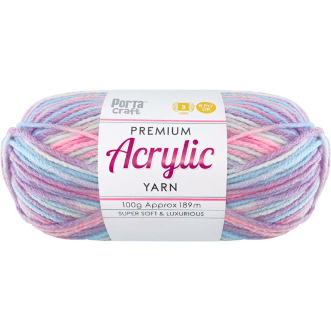Acrylic Yarn 100g 189m 8ply Multi Rarity