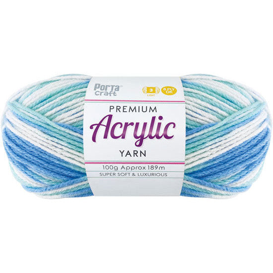 Acrylic Yarn 100g 189m 8ply Sea Shimmer