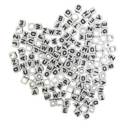 Alphabet Cube Beads 6mm 20g - White